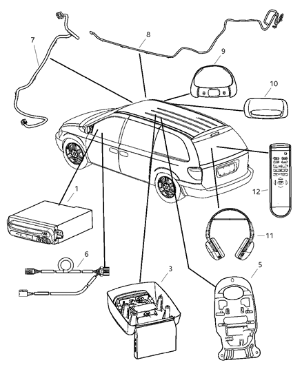 2004 Dodge Caravan Rear Entertainment Center Diagram