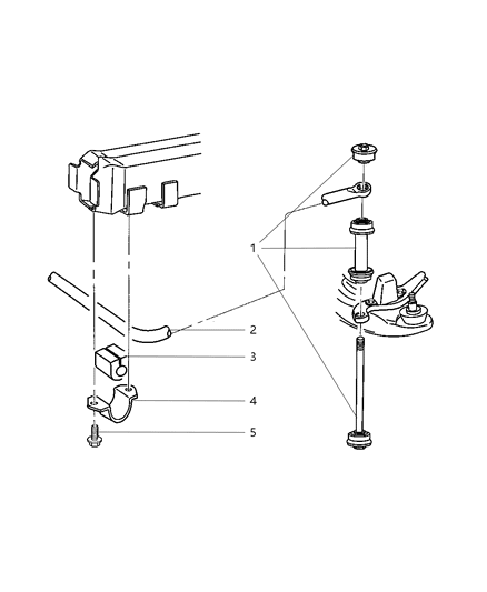 1999 Dodge Ram Van BUSHING-SWAY ELIMINATOR Diagram for 52088524