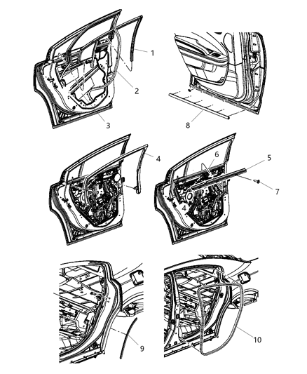 2017 Dodge Charger Glass-Rear Door Flush Glass Diagram for 68040041AH