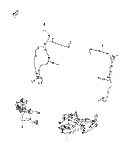 2014 Jeep Cherokee Wiring - Front Seats Diagram 1