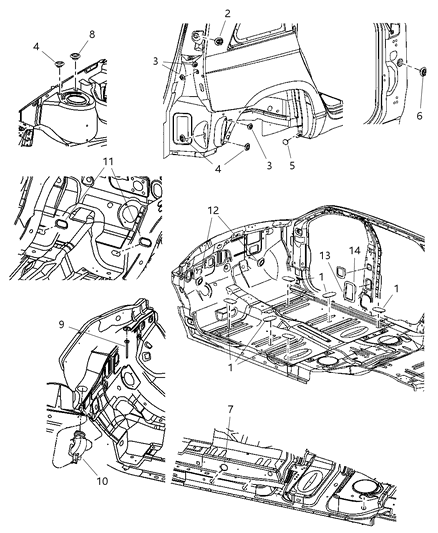 2005 Chrysler Pacifica Plug-B Pillar Diagram for 5054175AA