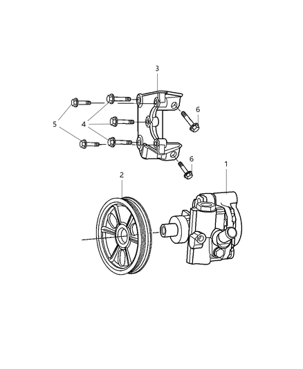 2001 Chrysler Prowler Steering Power Steering Pump Diagram for 4865500AB