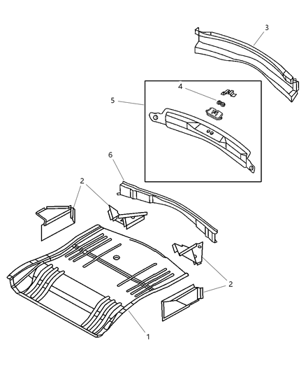 2005 Chrysler Pacifica Panel-LIFTGATE SILL Inner Diagram for 5054637AB