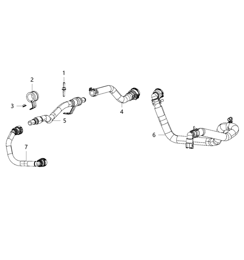 2021 Jeep Gladiator Heater Return Diagram for 68283378AC