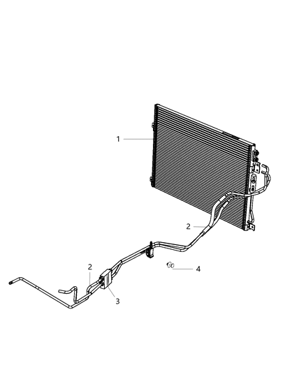 2018 Jeep Grand Cherokee HOSE/TUBE-Oil Cooler Pressure And Ret Diagram for 68304644AA