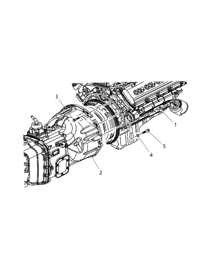 2007 Dodge Ram 3500 Transmission Assembly & Mounting Diagram 1