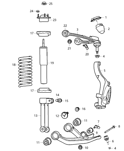 2010 Jeep Liberty Suspension - Front Diagram