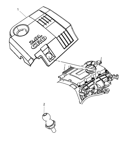 2009 Jeep Compass Engine Cover & Related Parts Diagram 2