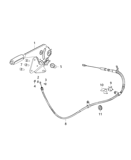 2019 Ram ProMaster 2500 Park Brake Lever & Cables Diagram