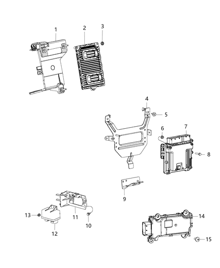 2016 Jeep Cherokee Modules, Engine Compartment Diagram