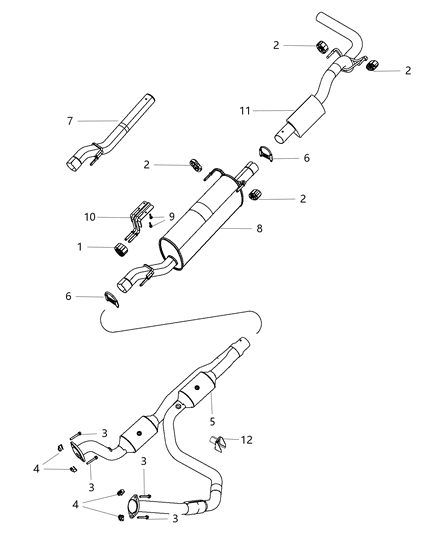 2014 Ram 3500 Exhaust Extension Pipe Diagram for 68142485AC