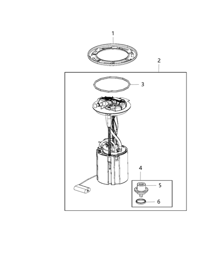 2019 Ram 1500 Fuel Pump/Level Module Kit Diagram for 68409161AB