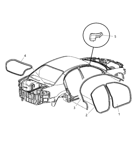 2005 Chrysler Sebring Weatherstrips Diagram