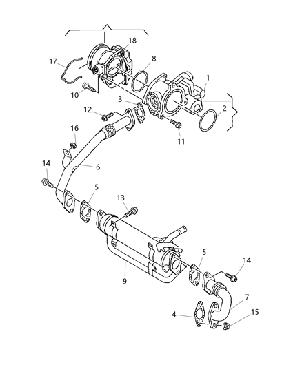 2008 Jeep Compass EGR Valve & Related Diagram 2