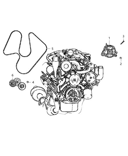 2002 Jeep Grand Cherokee Alternator & Mounting Diagram 2