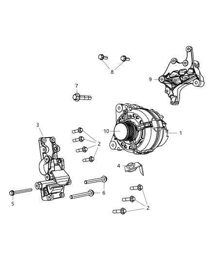 2010 Jeep Compass Generator/Alternator & Related Parts Diagram 1