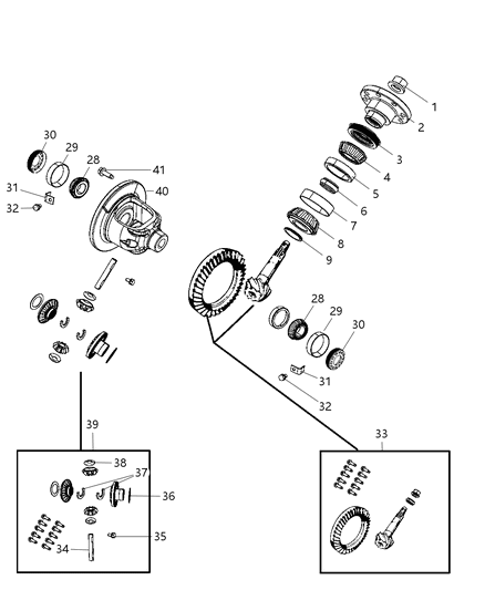 2009 Dodge Durango Differential Assembly , Rear Diagram 1