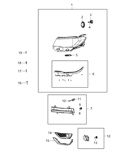 2020 Jeep Compass Lamps, Front Diagram 1