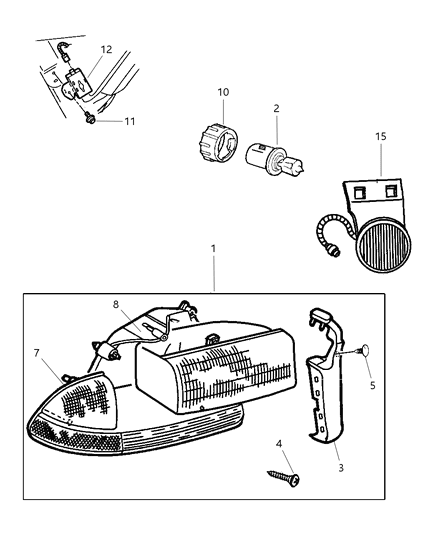 1999 Dodge Durango Fog Lamp Diagram for 55076792