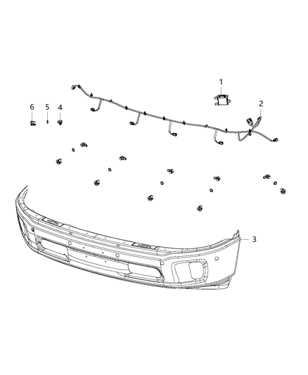 2014 Ram 1500 Sensor-Park Distance Diagram for 5LS54HWLAA