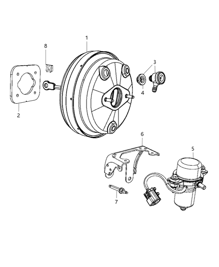 2013 Chrysler 200 Booster & Pump, Vacuum Power Brake Diagram