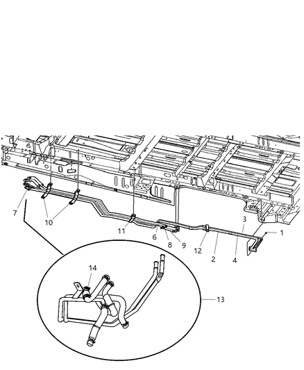 2005 Dodge Grand Caravan Bracket-Aux A/C And Heater Line Diagram for 4856780AB