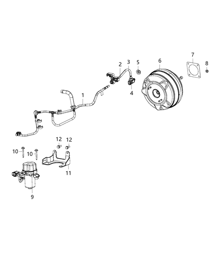 2021 Jeep Gladiator Brake Booster Vacuum Diagram for 68358377AB