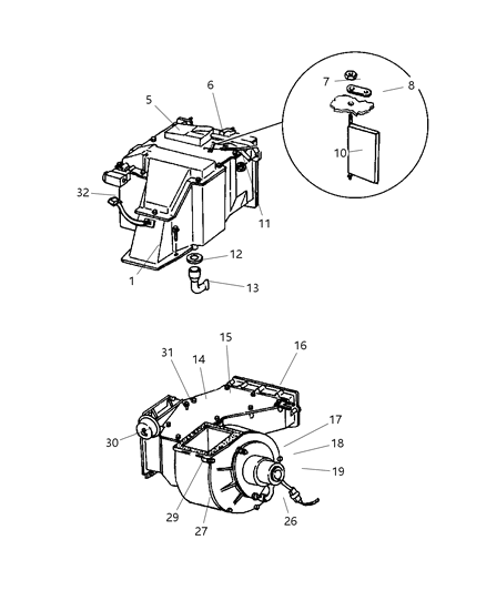 2000 Dodge Ram Van HEVAC Unit Diagram