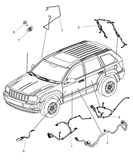 2011 Dodge Durango Wiring-Door Jumper Diagram for 68087563AA