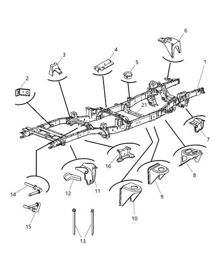 2006 Dodge Ram 3500 Bracket-Spring Diagram for 52121032AB