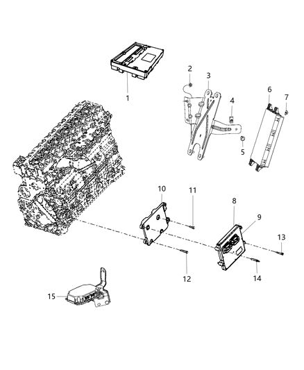 2016 Ram 3500 Bracket-Module Diagram for 68141702AA