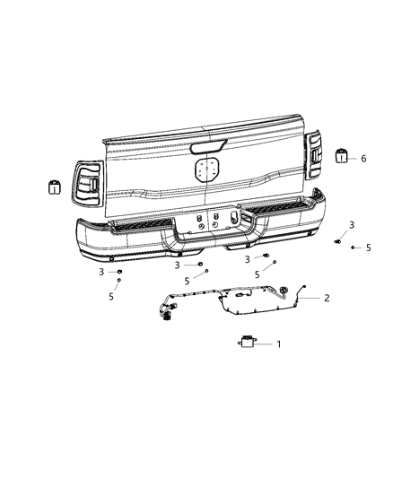 2020 Ram 2500 Park Assist Diagram 2