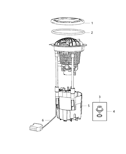 2011 Dodge Nitro Fuel Pump Module/Level Unit Diagram for 68004095AB