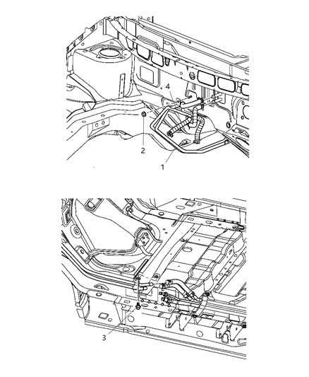 2004 Dodge Grand Caravan Tube-Supply & Return W/AUX. Heat Diagram for 5005394AD