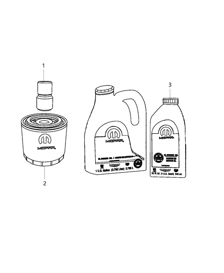 2021 Dodge Durango Engine Oil, Engine Oil Filter, Adapter/Cooler And Splashguard Diagram 4