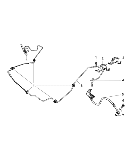 2011 Ram Dakota Hose-Brake Diagram for 52013610AC