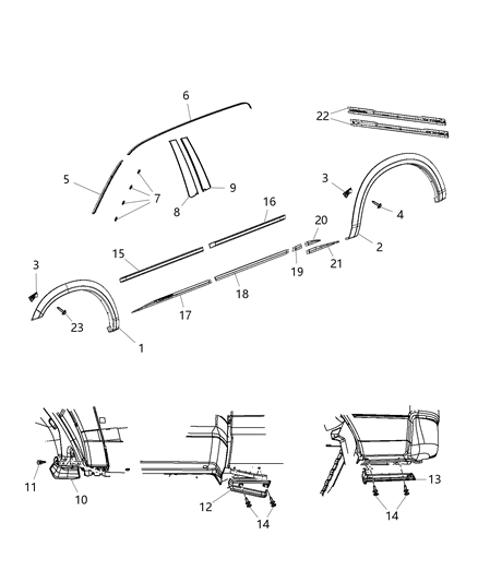 2019 Ram 1500 APPLIQUE-B Pillar Diagram for 68351202AB