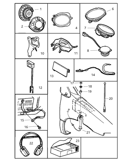 2004 Dodge Caravan Speakers-Antenna Diagram