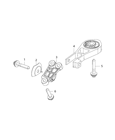 2020 Ram ProMaster City Engine Mounting Front/Rear Diagram
