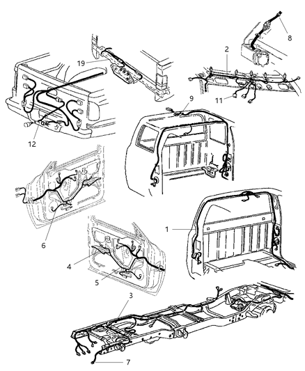 2000 Dodge Ram 3500 Quad & Club Cab Wiring - Body & Accessory Diagram