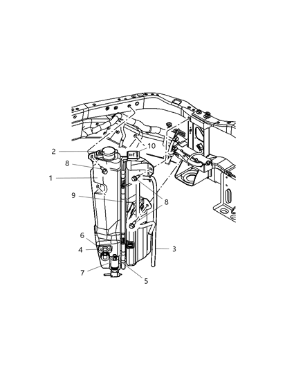 2006 Dodge Durango Cap-Coolant Recovery Bottle Diagram for 5143032AA