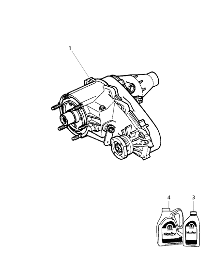 2009 Dodge Dakota Transfer Case Assembly & Identification Diagram 1