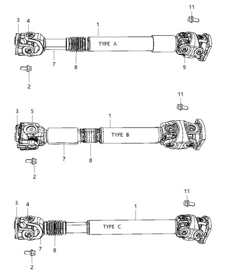 2009 Dodge Ram 3500 Pickup Shaft , Drive , Front Diagram 2