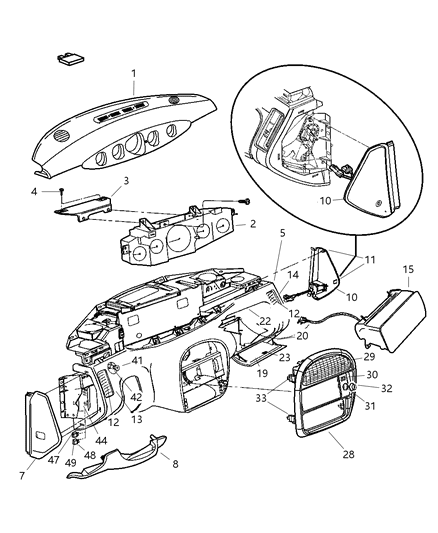 2001 Chrysler Prowler Instrument Panel Diagram