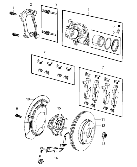 2016 Jeep Renegade Front Brakes Diagram