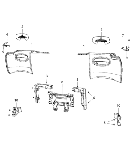 2014 Dodge Viper Quarter Trim Panel Diagram