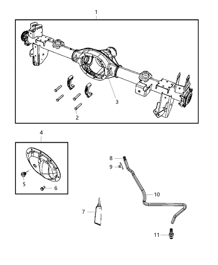 2012 Jeep Wrangler Housing-Rear Axle Diagram for 68003261AA