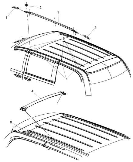 2009 Chrysler Town & Country Roof Rack Diagram