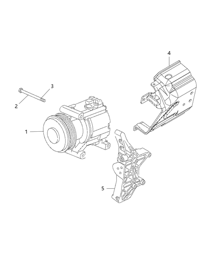 BRACKET-ALTERNATOR AND COMPRESSOR Diagram for 68476277AA