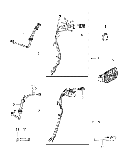 2018 Jeep Grand Cherokee Tube-Fuel Filler Diagram for 68250911AF